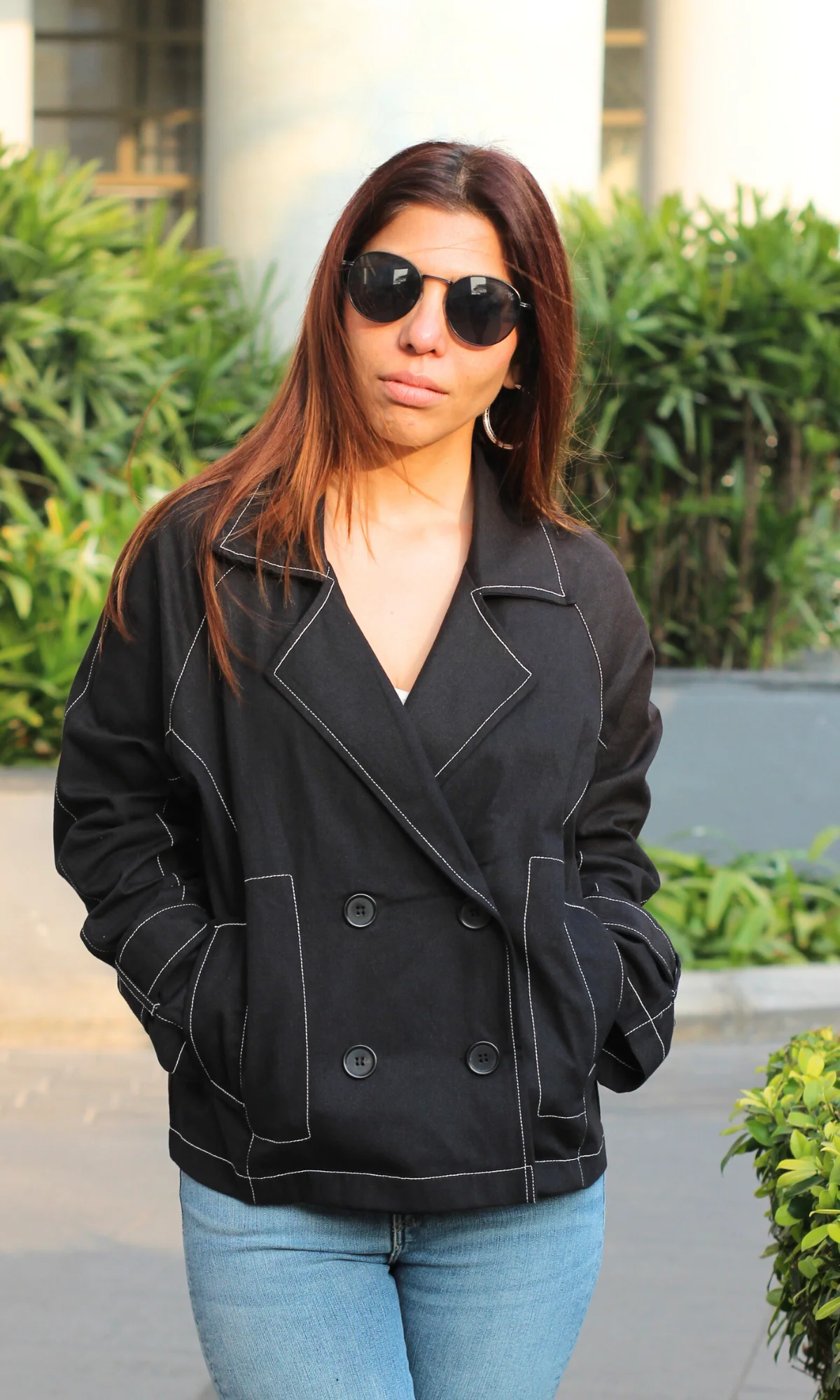 Black Thread Detail Trench - Image 5