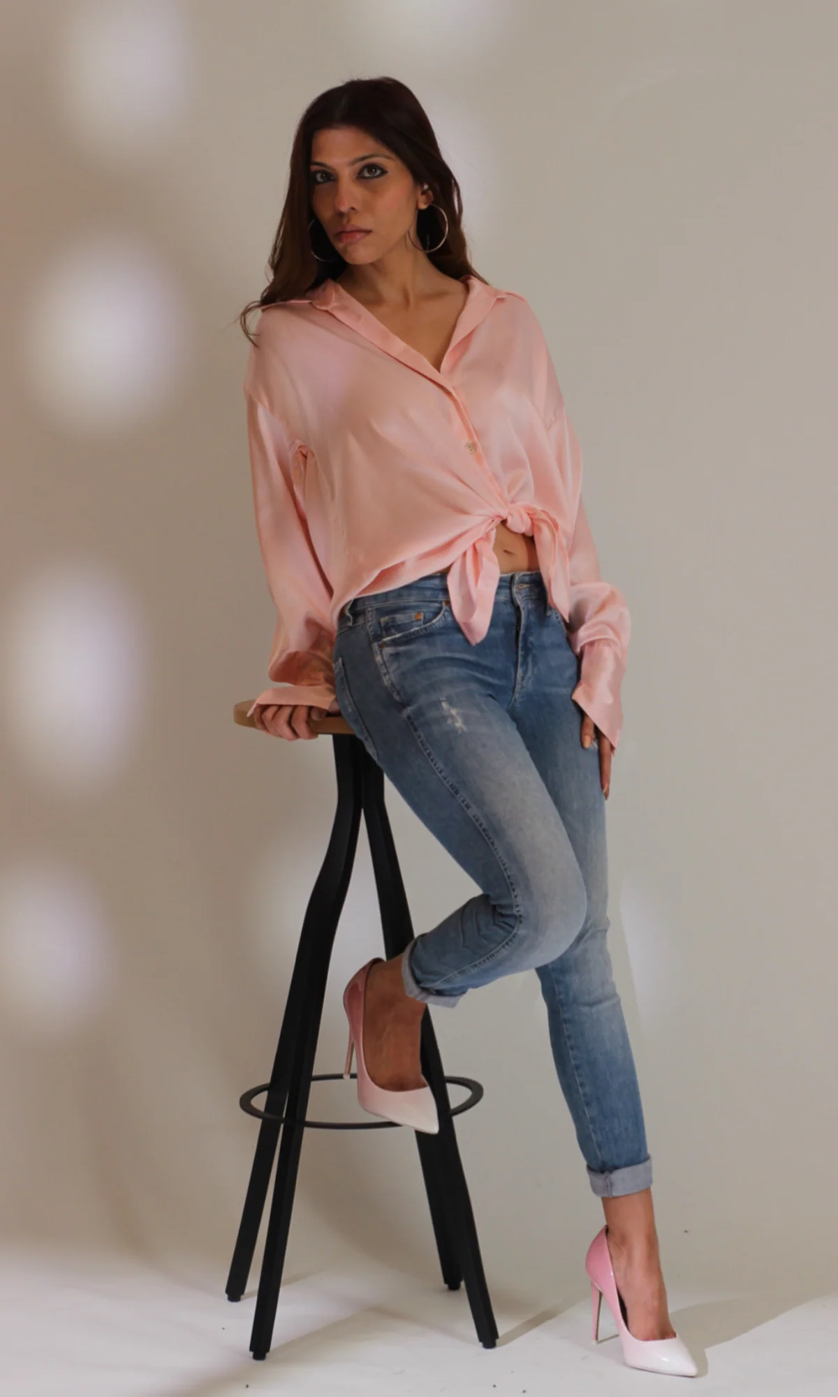 Blush Satin Sleeved Shirt - Image 5