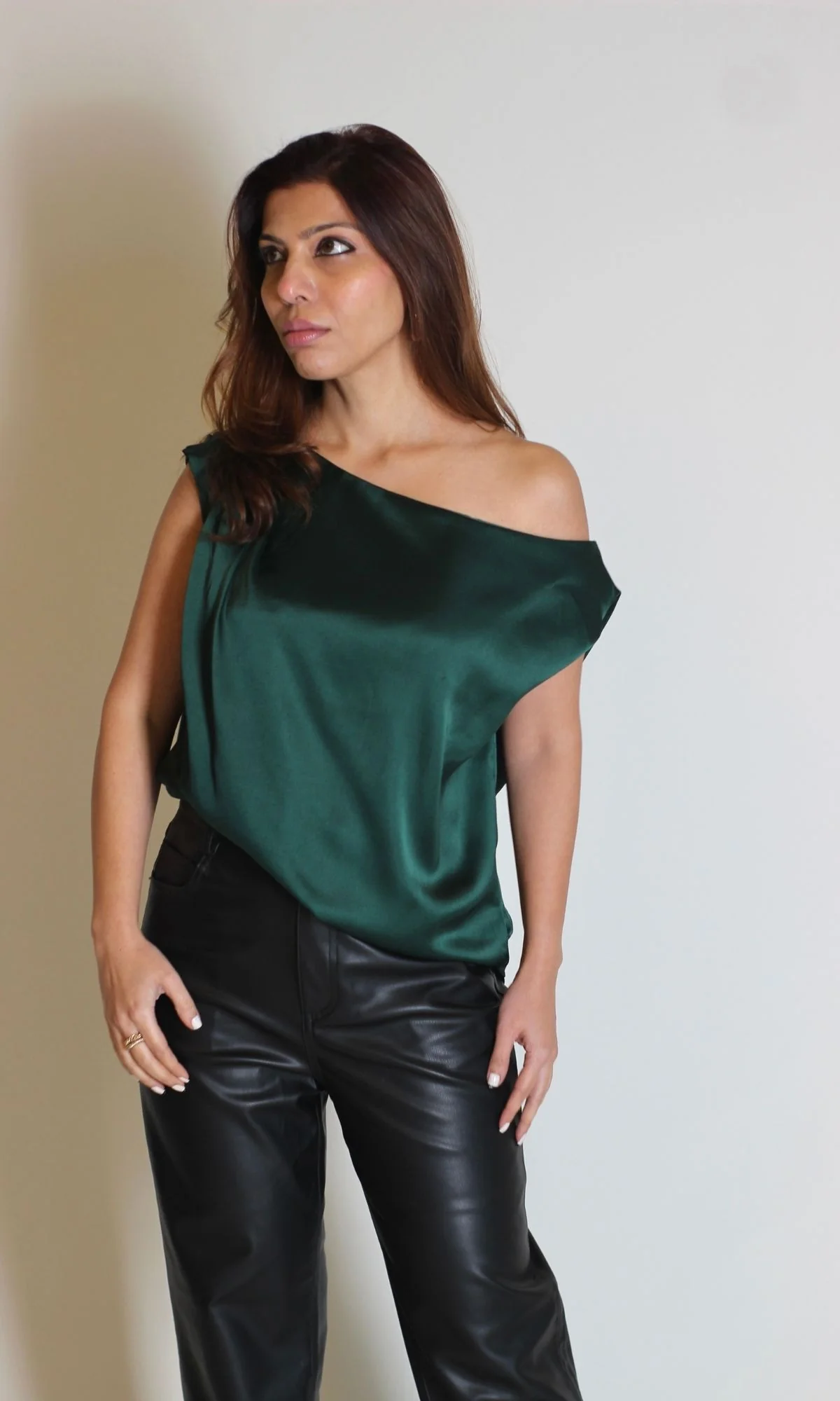 Dark Green One-Shoulder Top - Image 3