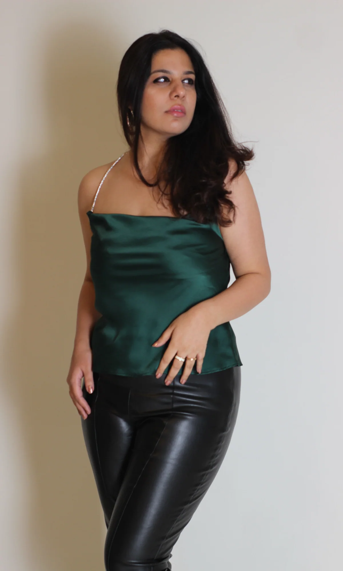 Dark Green Rhinestone Top - Image 3