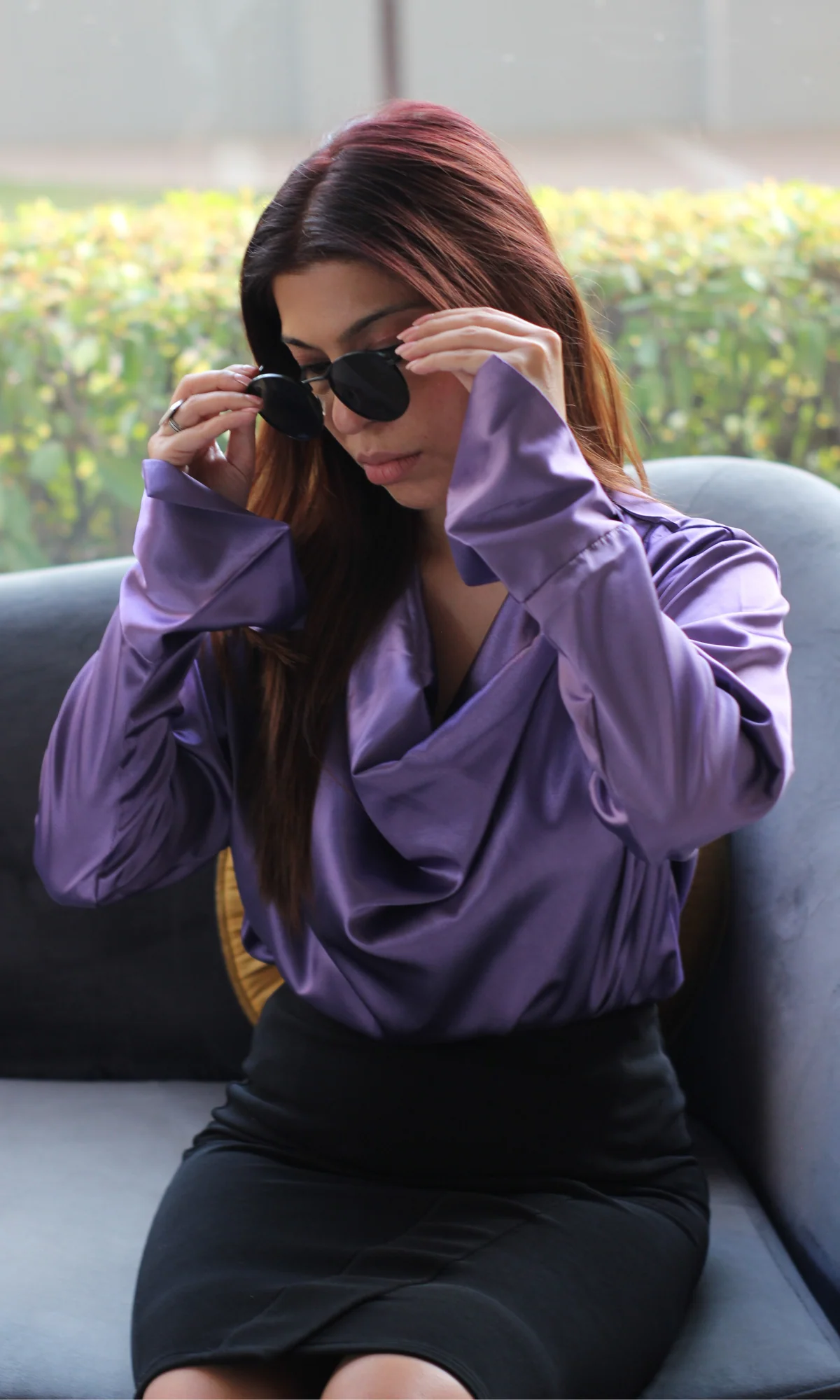 Orchid Sleeved Cowl Neck Top - Image 5