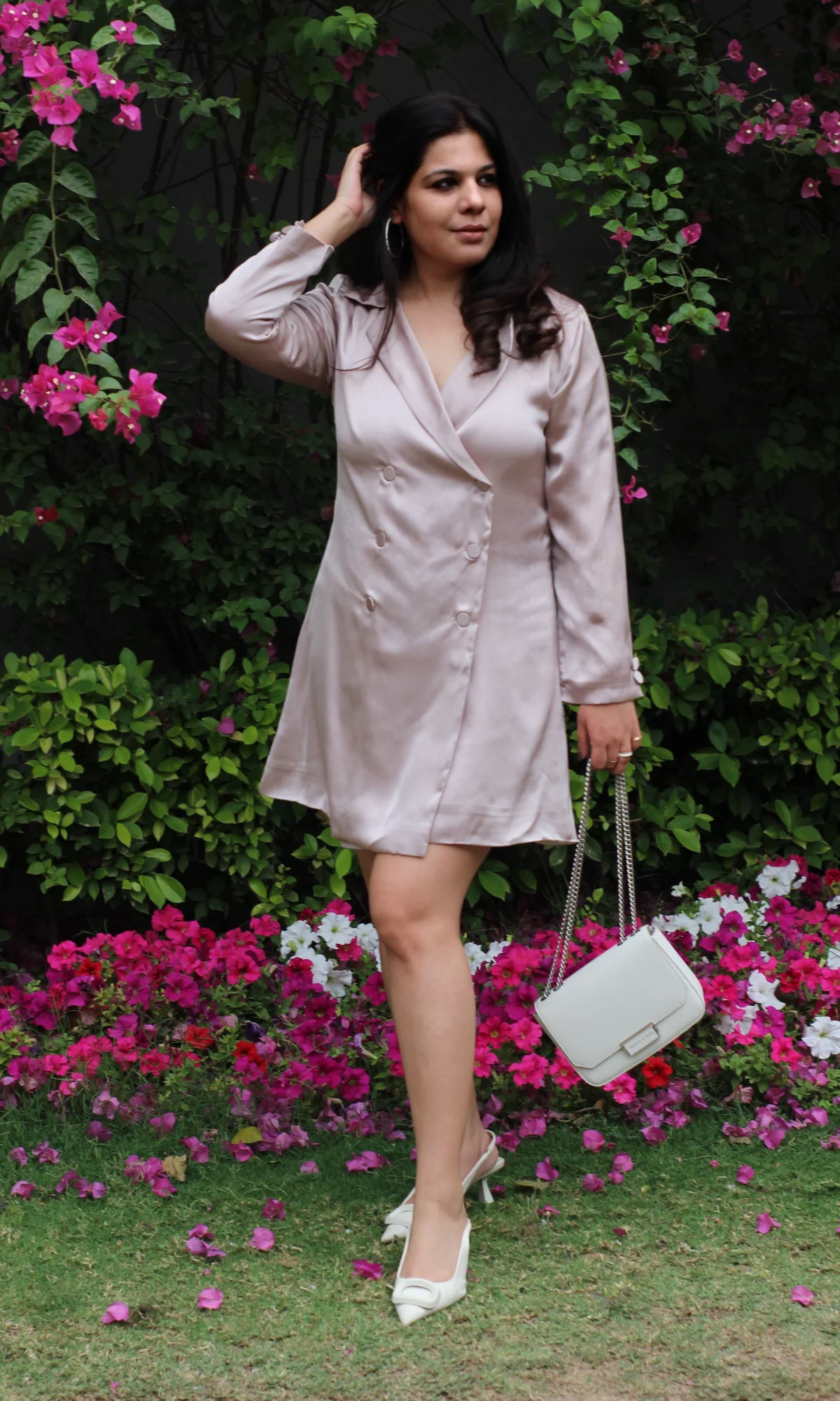 Greyish-Mauve Buttoned Blazer Dress - Image 4