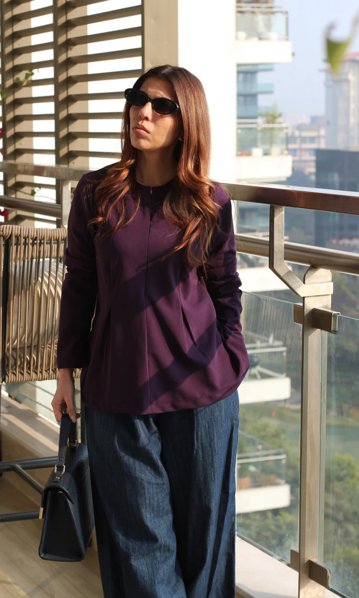 Purple Sleeved Sleek Top - Image 4