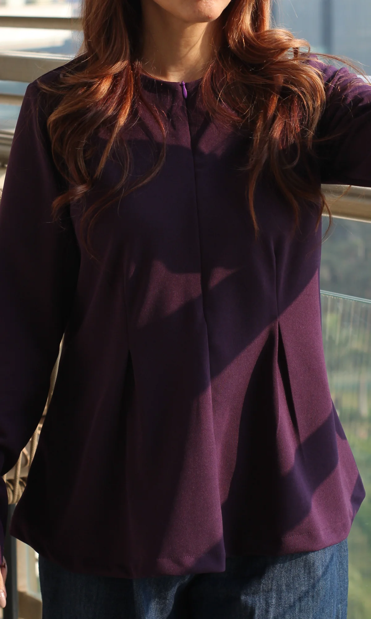 Purple Sleeved Sleek Top - Image 5