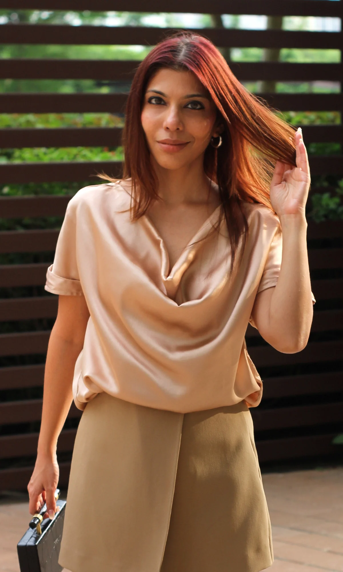 Rose Gold Cowl Neck Top - Image 4