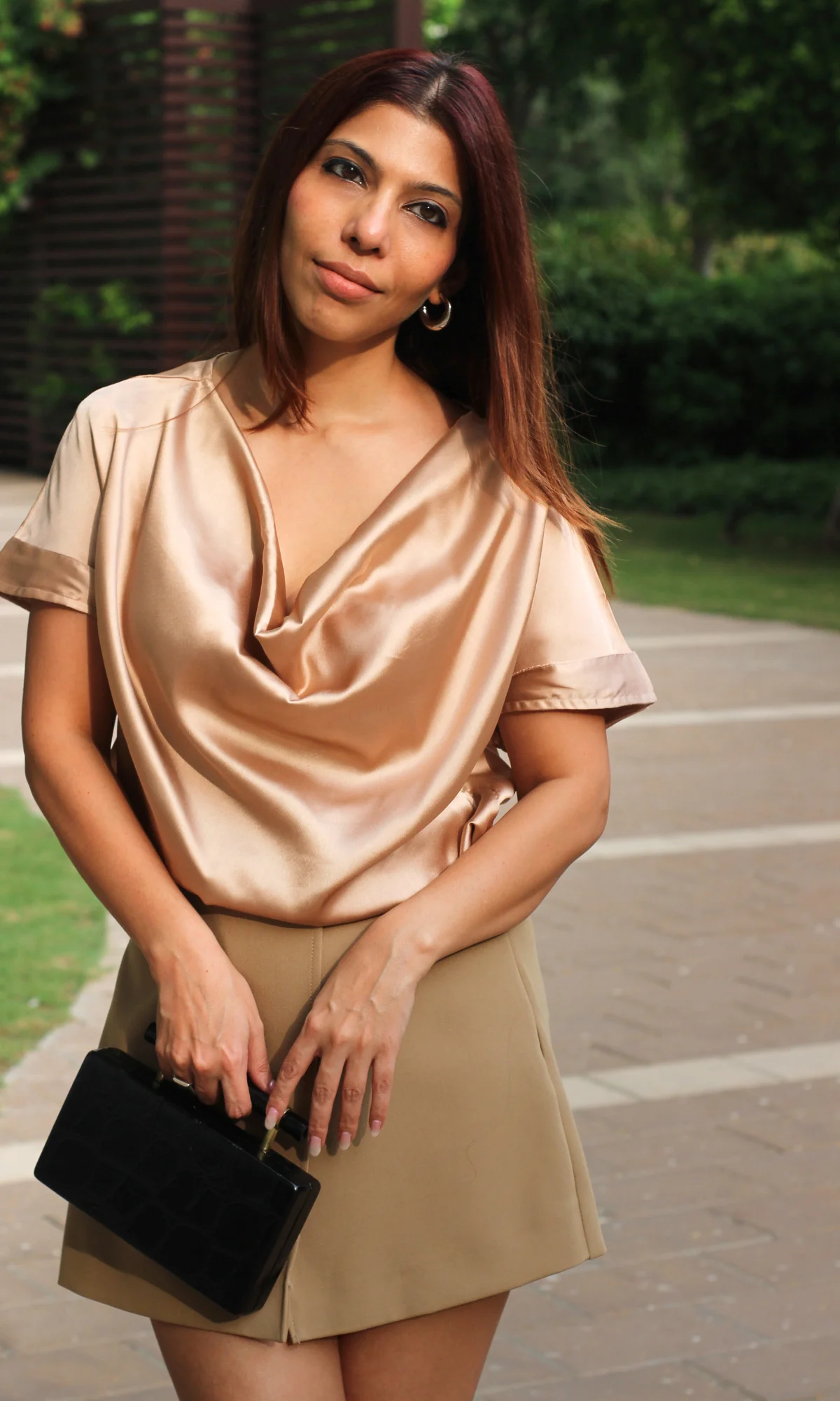 Rose Gold Cowl Neck Top - Image 6