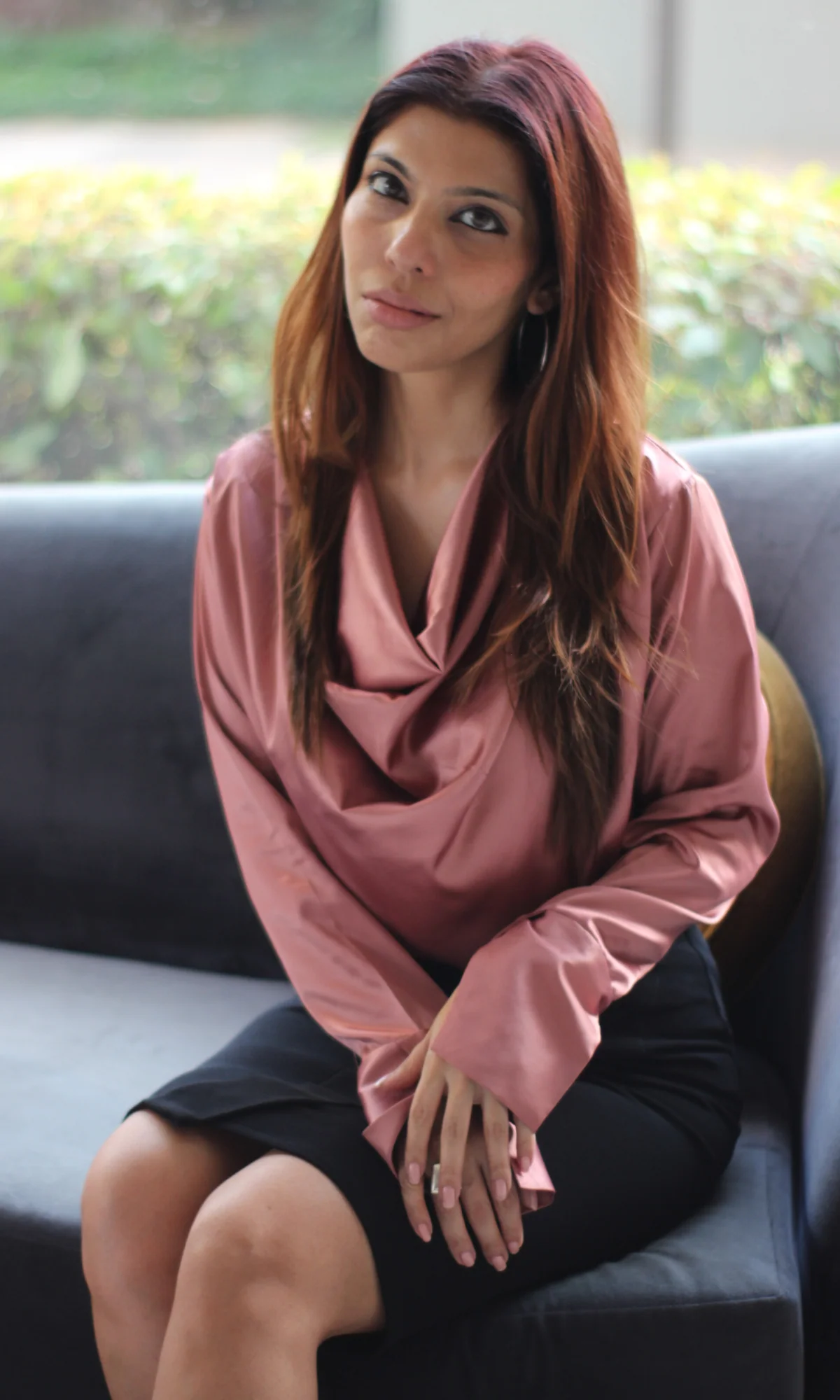 Rouge Sleeved Cowl Neck Top - Image 4