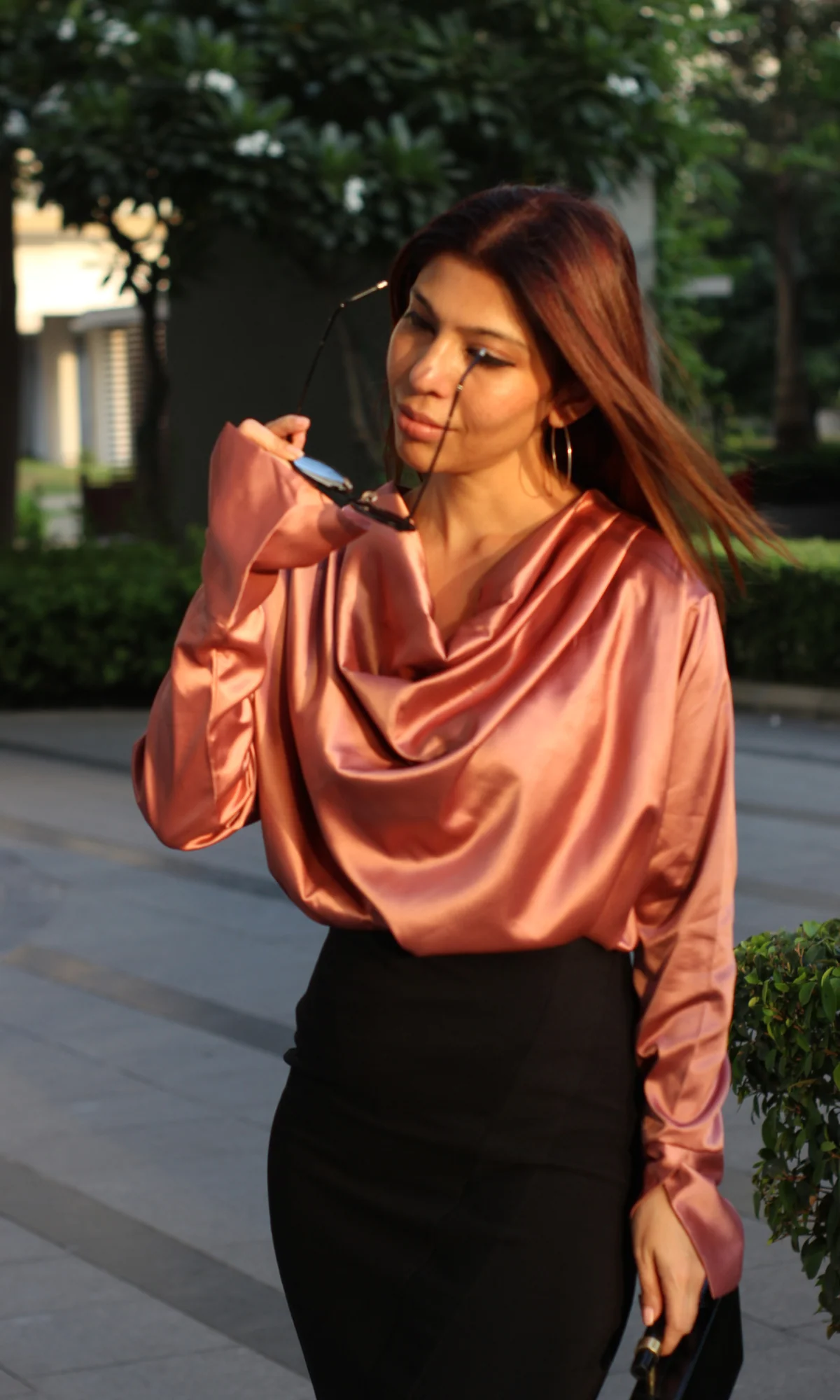 Rouge Sleeved Cowl Neck Top - Image 5