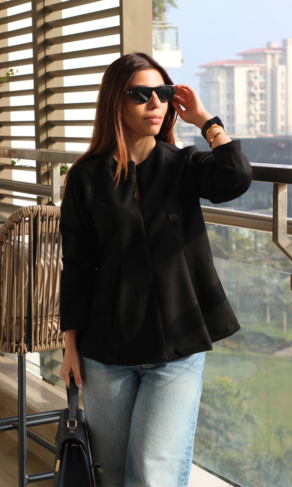 Smoky Black Suede Sleek Top - Image 3