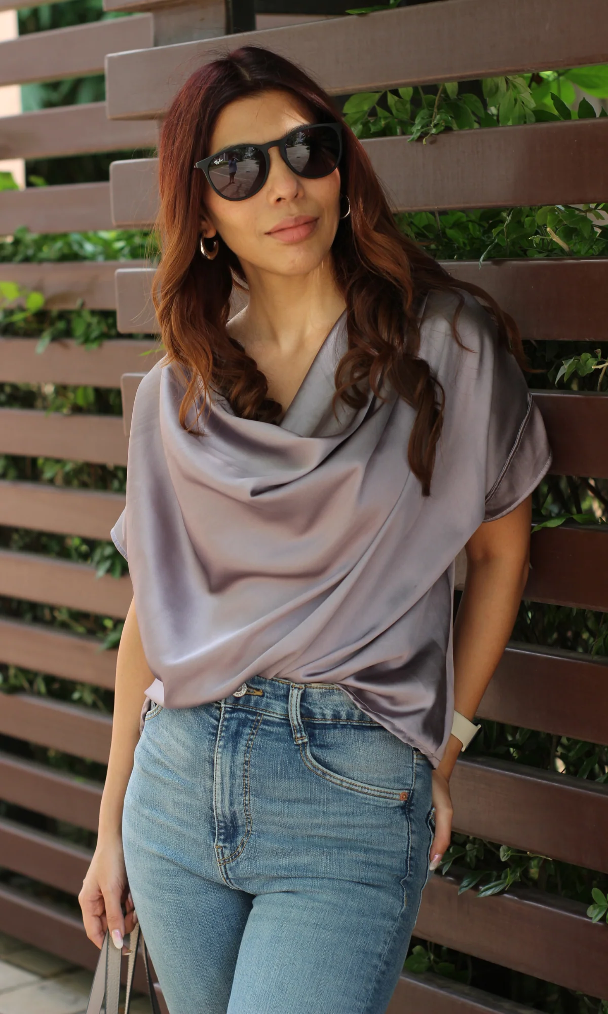 Steel Lavender Cowl Neck Top - Image 5