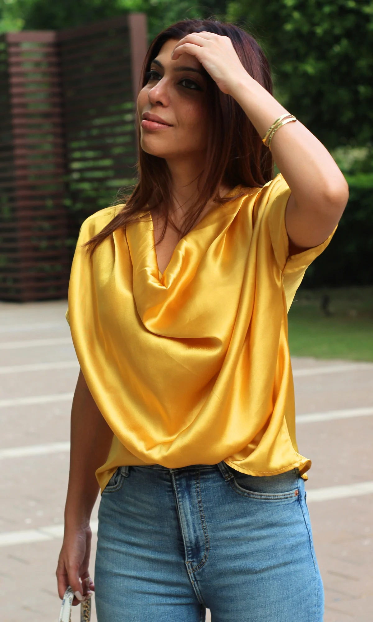 Deep Yellow Cowl Neck Top - Image 4